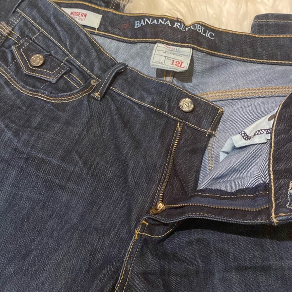 Banana Republic Modern Boot Cut Mid Rise Dark Serengeti Jeans Women’s Size 12 L - Picture 4 of 13